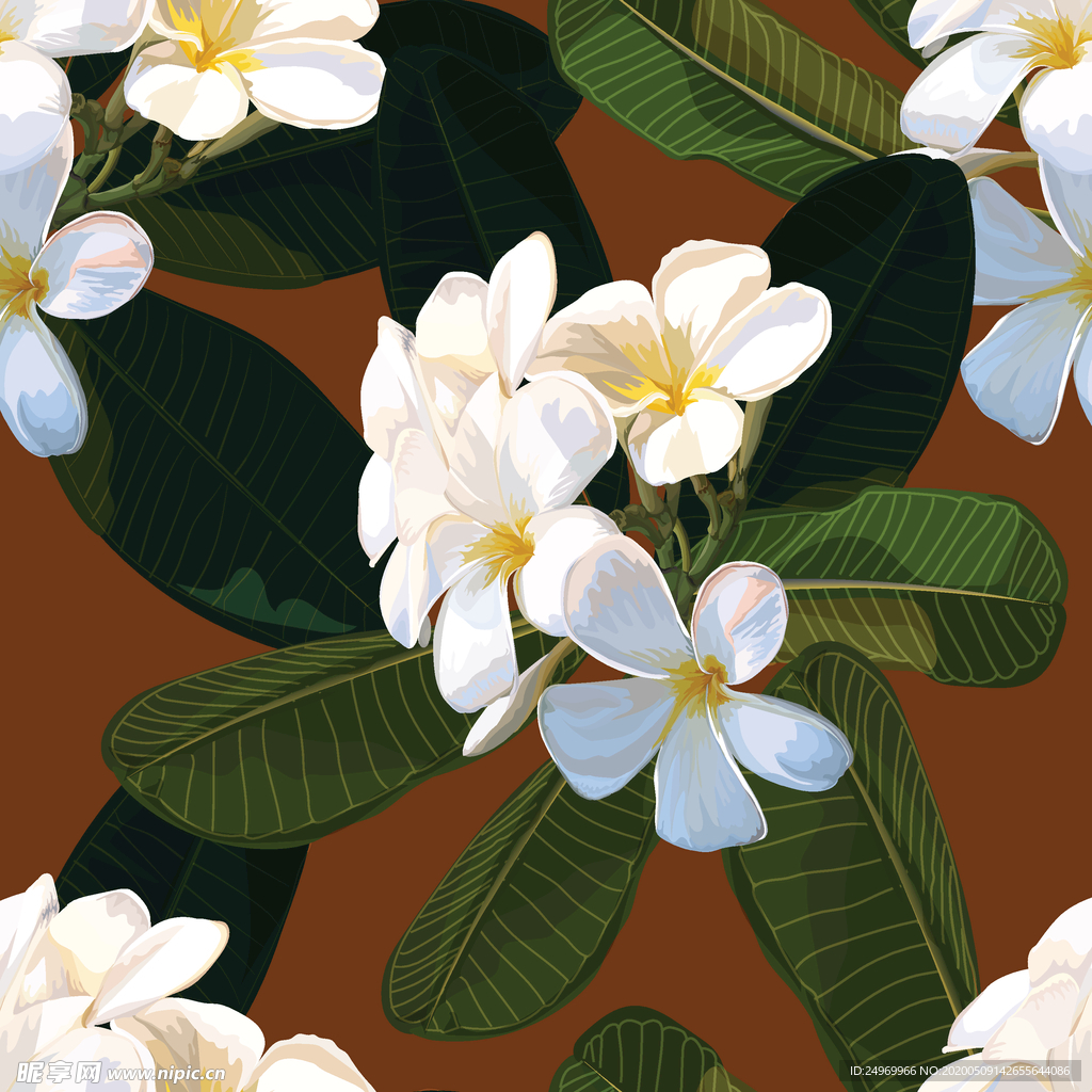 无缝花朵花纹
