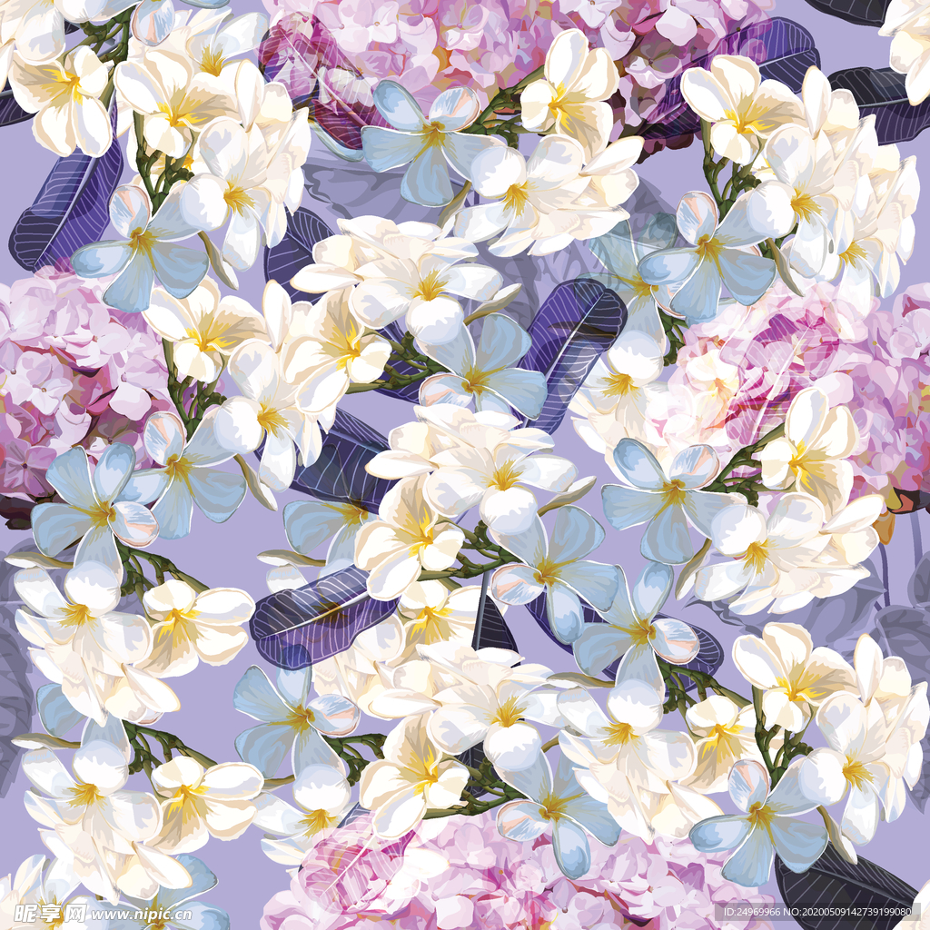 无缝花朵花纹