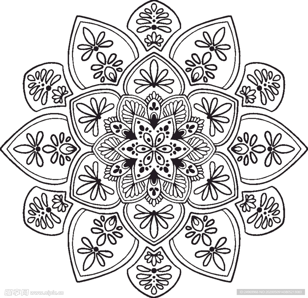 曼陀罗花纹