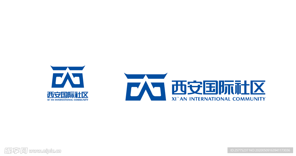 西安国际社区标志标识logo