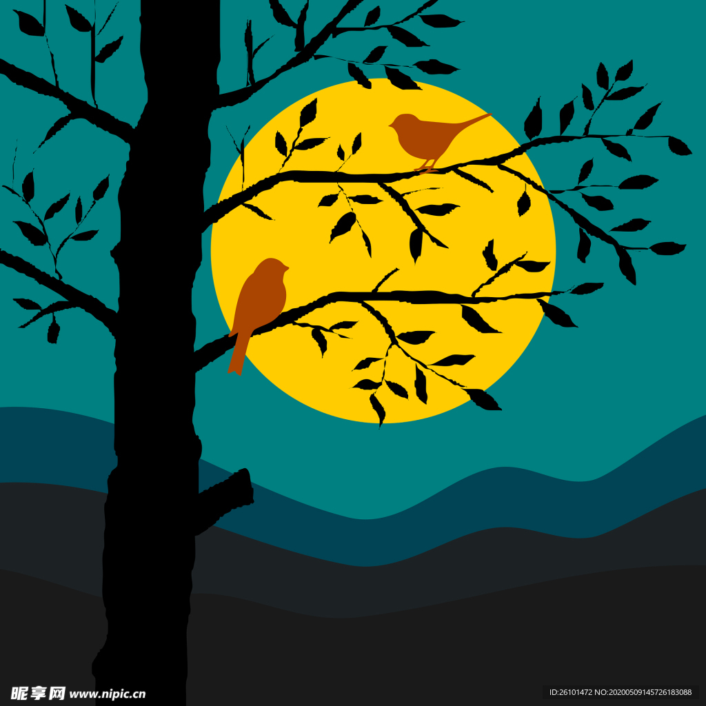 夜景插画背景
