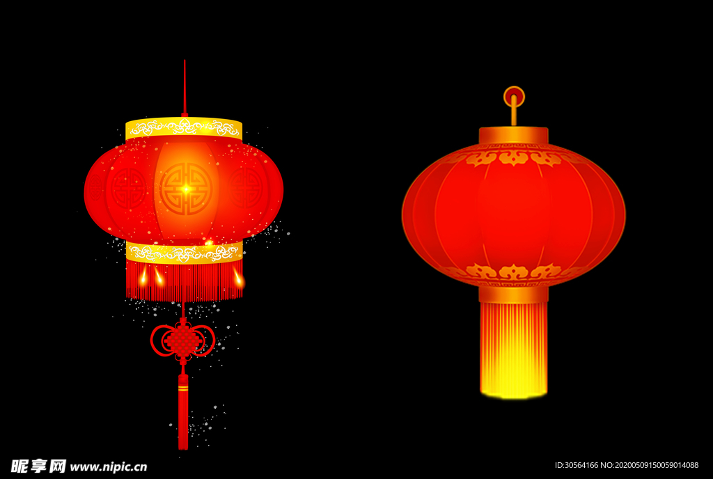 灯笼静止中国结点缀素材