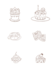 手绘食物 线描食物 食物线稿