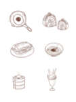 手绘食物 线描食物 食物线稿