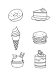 手绘食物 线描食物 食物线稿