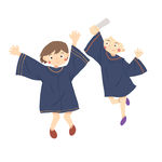 卡通学生 毕业季