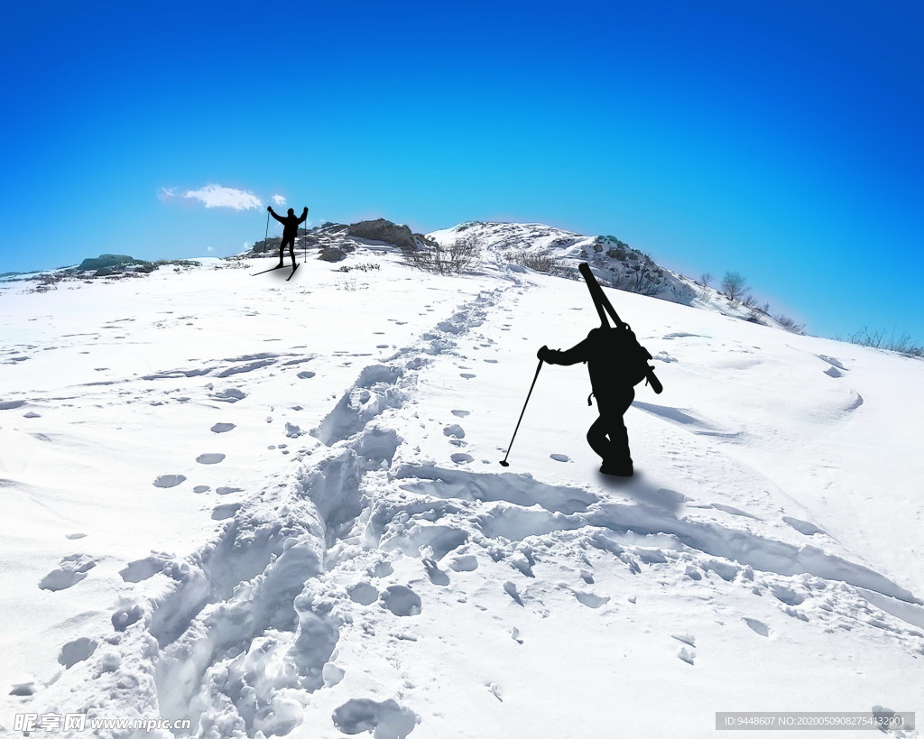 登山滑雪图片