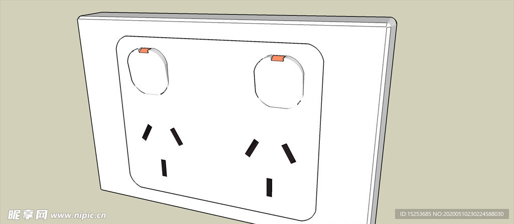 墙上插座开关模型