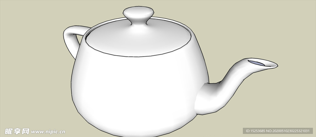 白瓷茶壶模型
