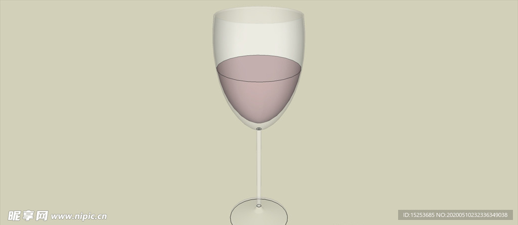 玻璃杯高脚杯红酒杯模型