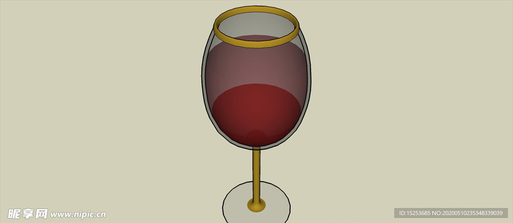红酒杯玻璃杯高脚杯模型