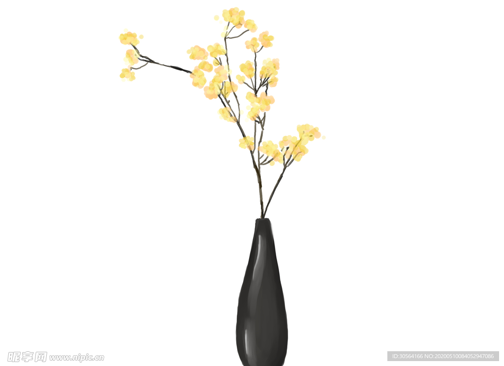 黄花插花艺术家居背景海报素材