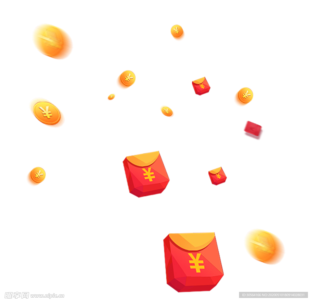 金币飞舞金钱铜币积分点缀素材