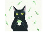 猫 插画 手绘