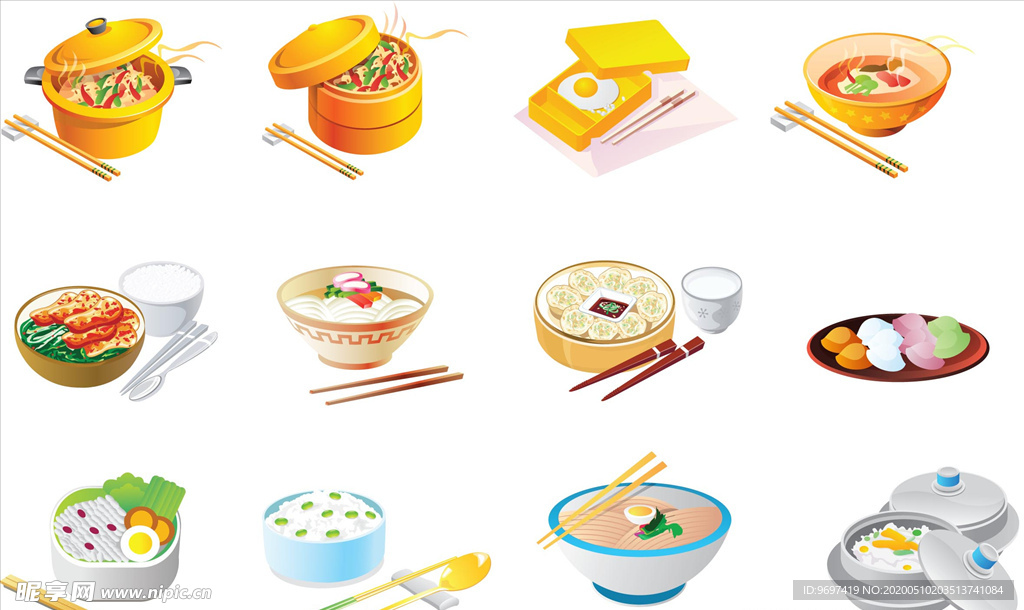 矢量美食面点西餐