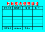 材料管理牌  井下 材料