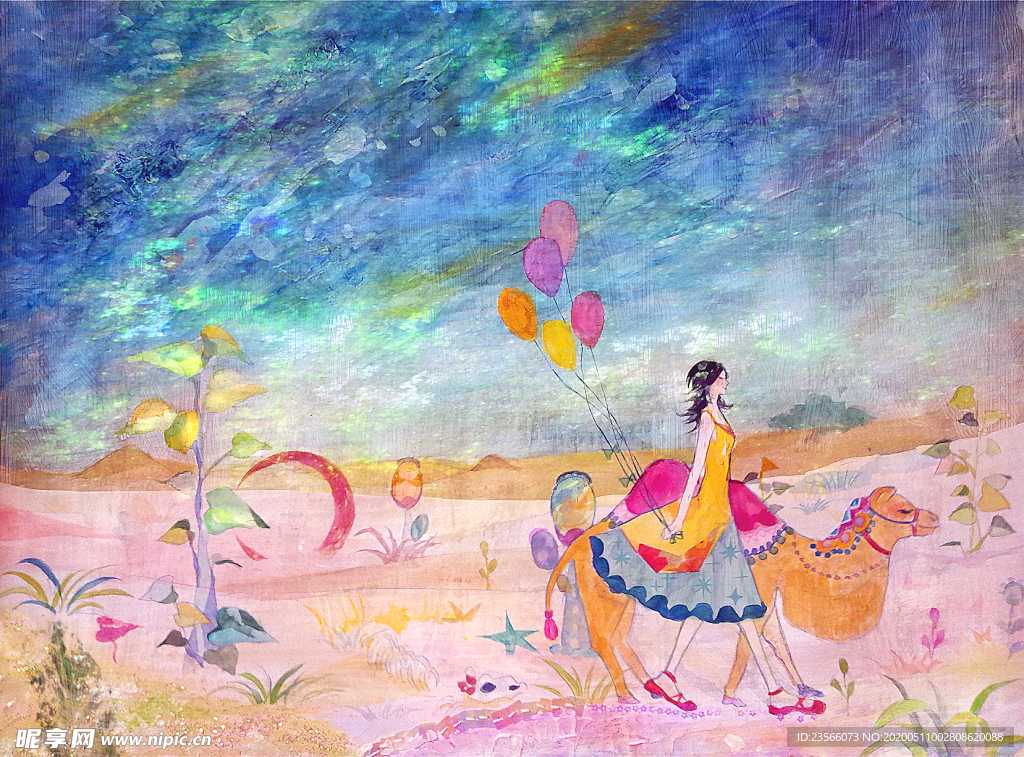 卡通梦幻插画图案