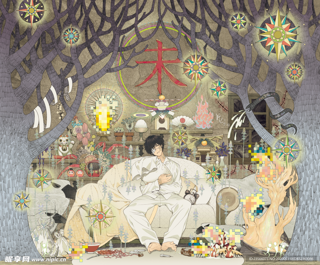 卡通梦幻插画图案