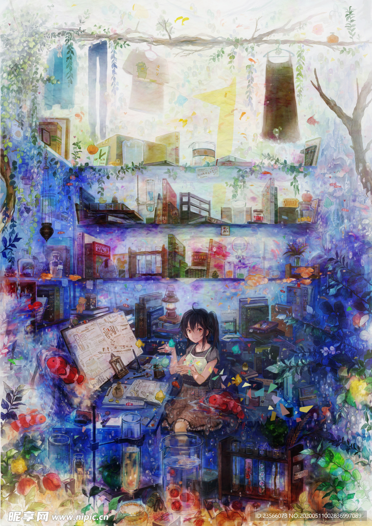 卡通梦幻插画图案