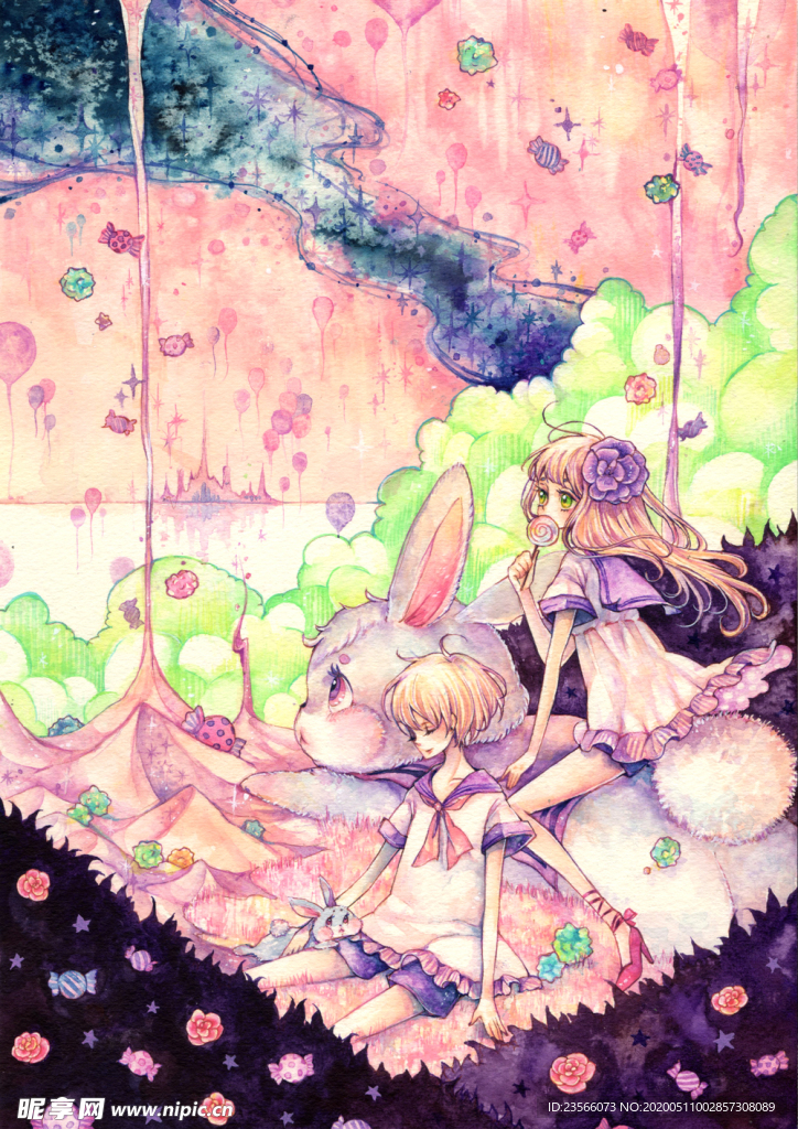 卡通梦幻插画图案