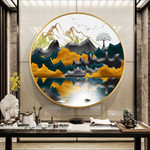 抽象山水圆形装饰画