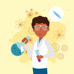 矢量卡通科学实验人物
