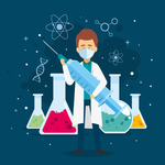 矢量卡通科学实验人物