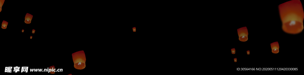 孔明灯灯笼古风传统天空合成素材