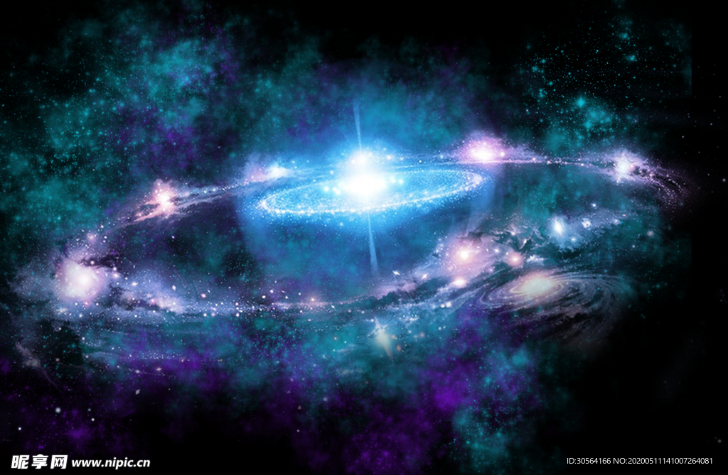 星空宇宙光点科技环绕海报素材