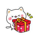 卡通猫咪送礼物表情包