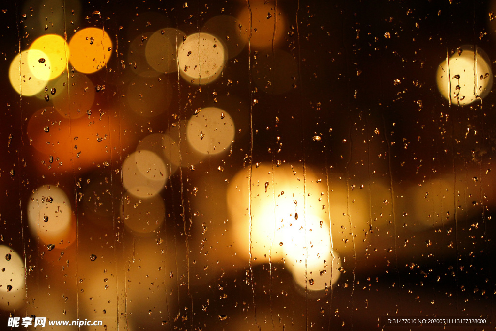 雨夜磨砂玻璃灯光图