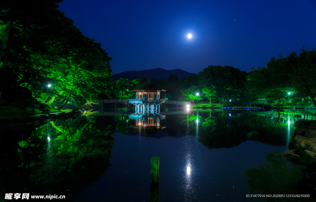 日本公园夜晚美丽风景
