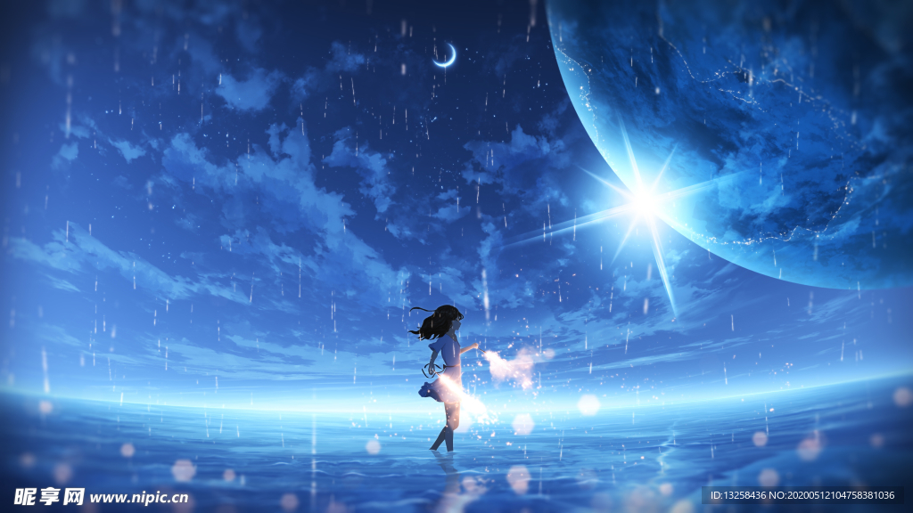 彩色动漫人物插画背景