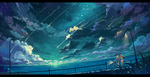 彩色动漫人物插画背景