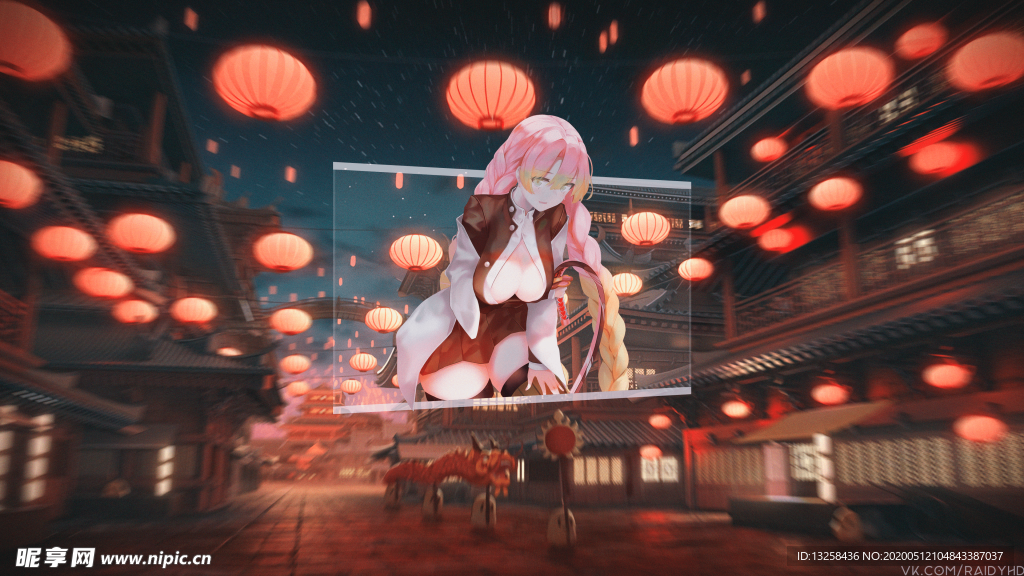 彩色动漫人物插画背景
