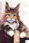 可爱动物小猫咪油画