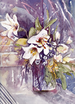 花朵植物田园风油画