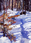 冬季雪景油画