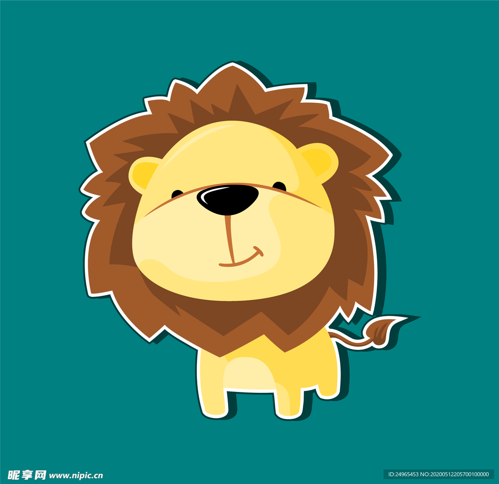 卡通狮子插图