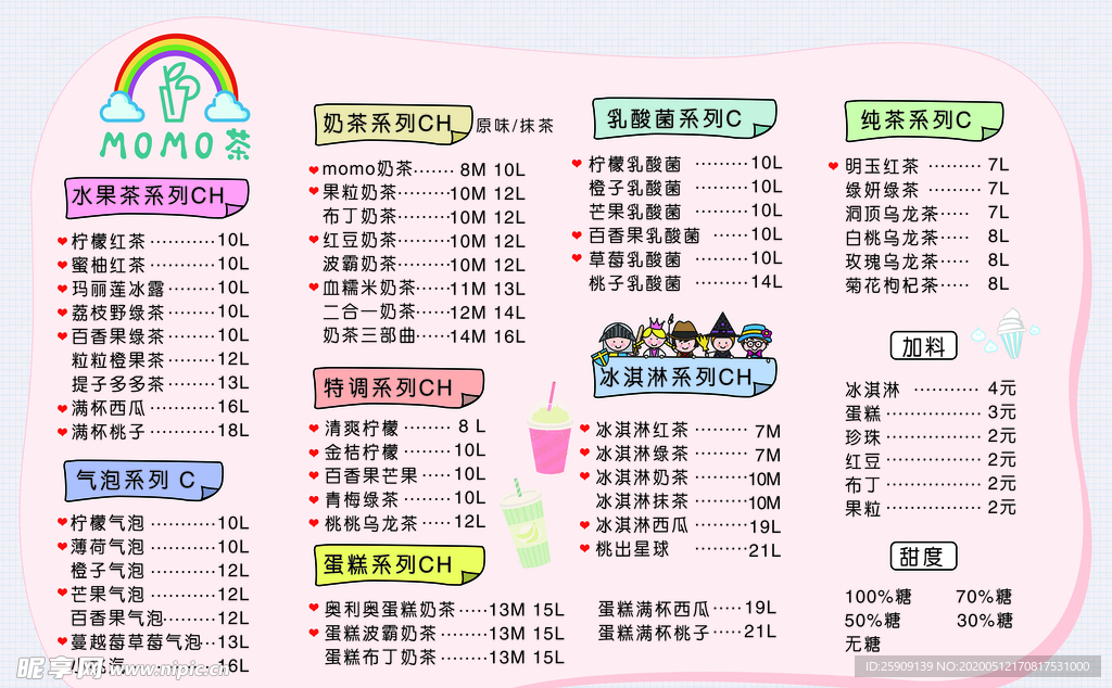 奶茶店网红点单海报