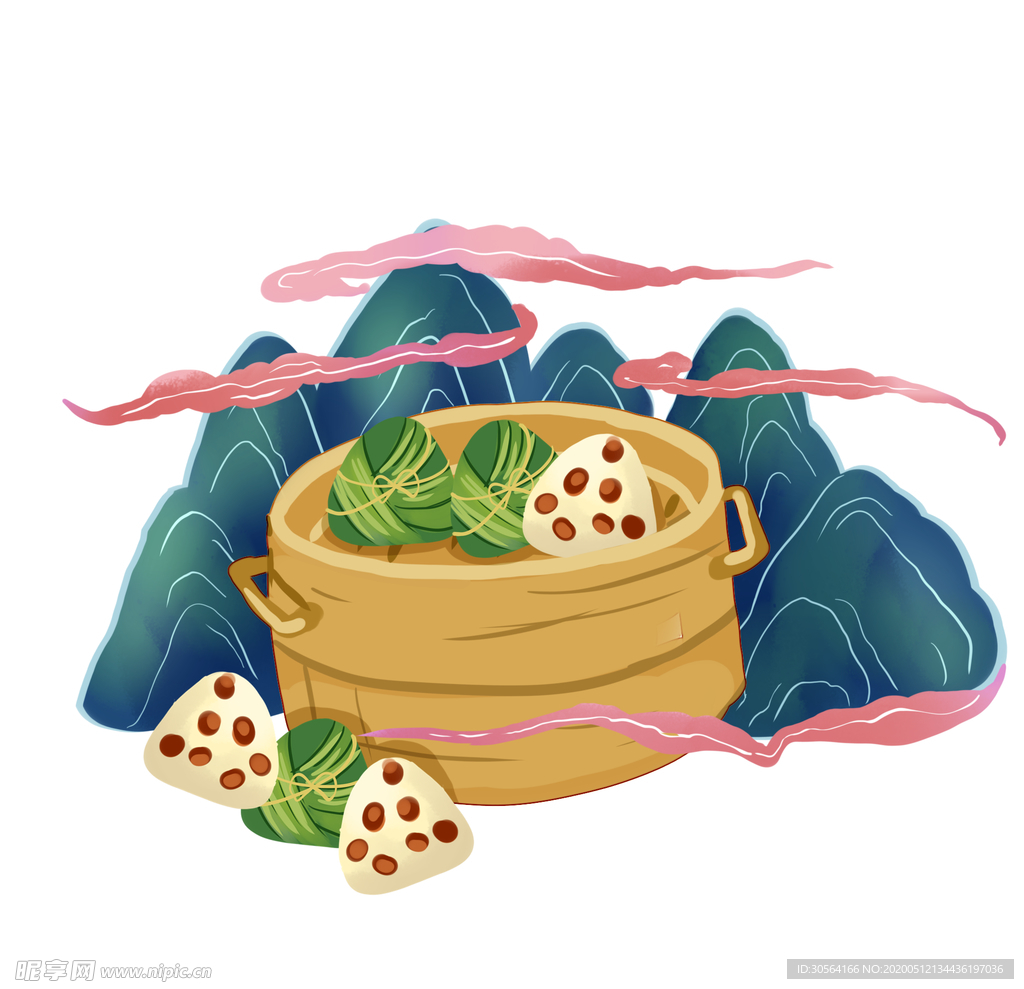 端午粽子主题山水古风传统气节