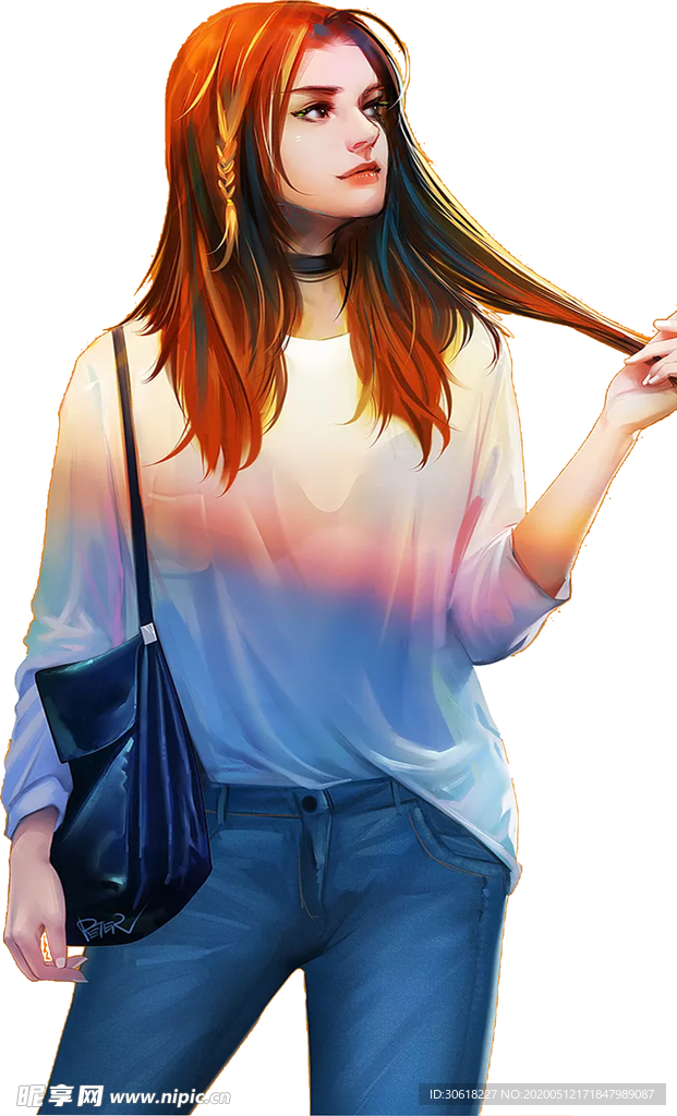 漫画人物插画合层