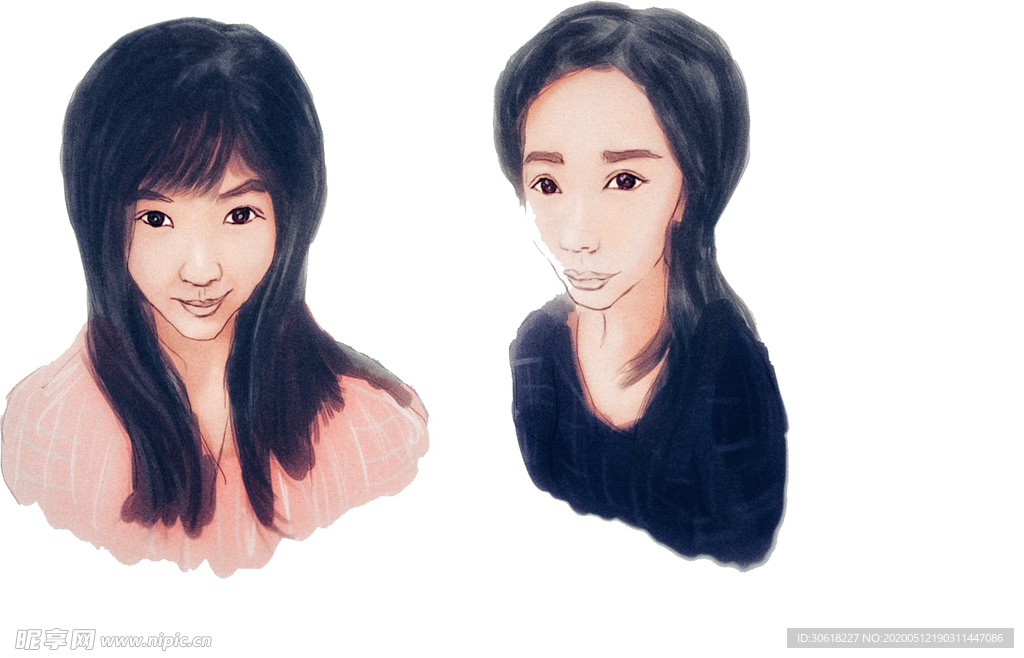 漫画人物插画合层