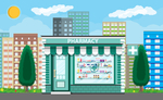 云朵建筑物商店药店