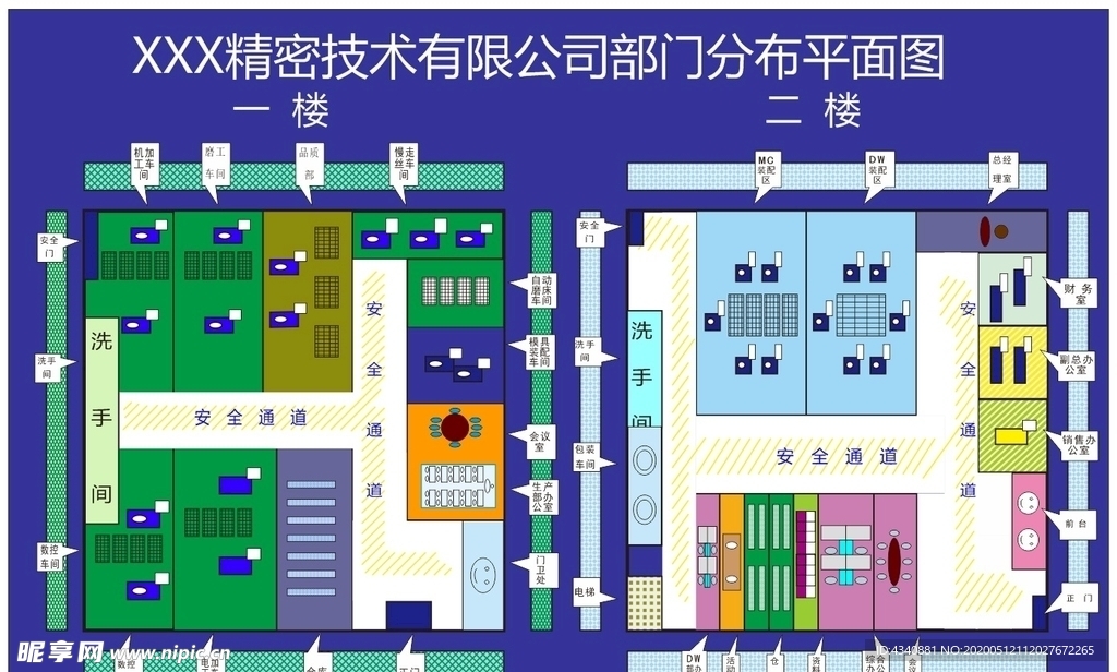 精密技术企业平面分布图