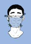 戴口罩插画