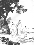 中国风线条白描国画