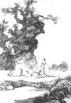 中国风线条白描国画