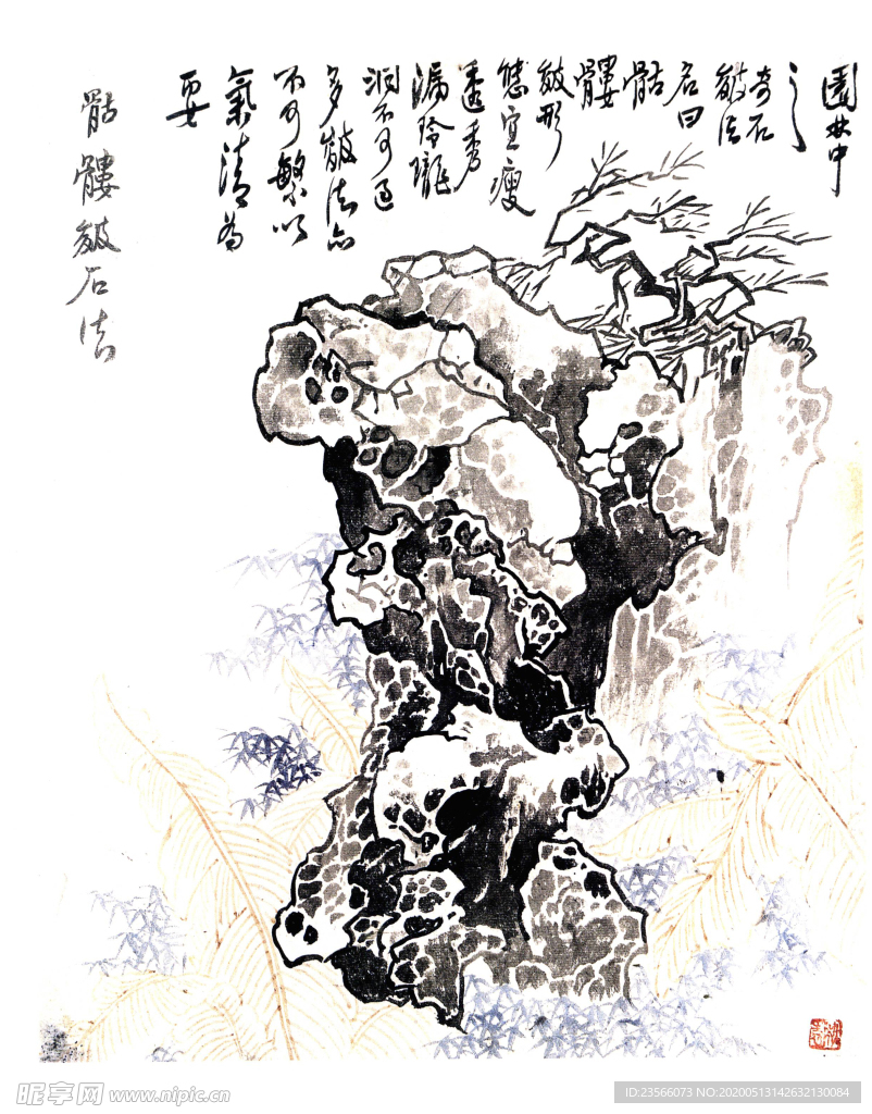 中国风线条白描国画