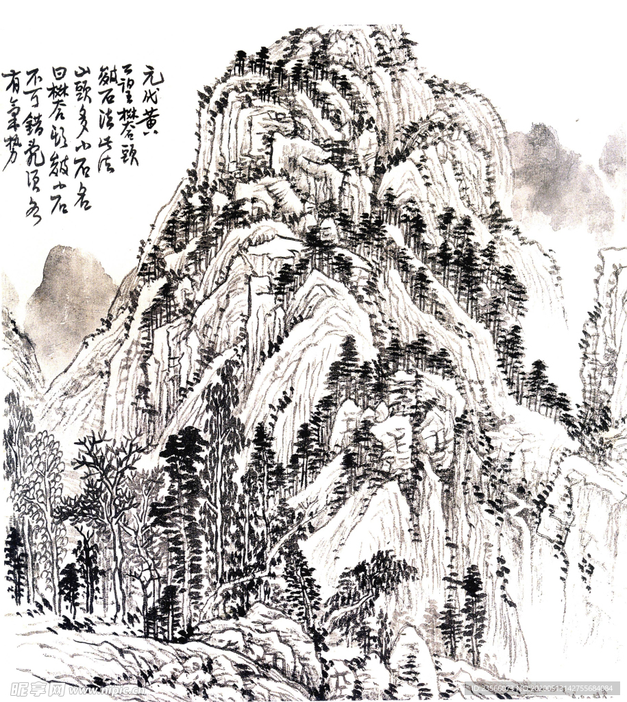 中国风线条白描国画